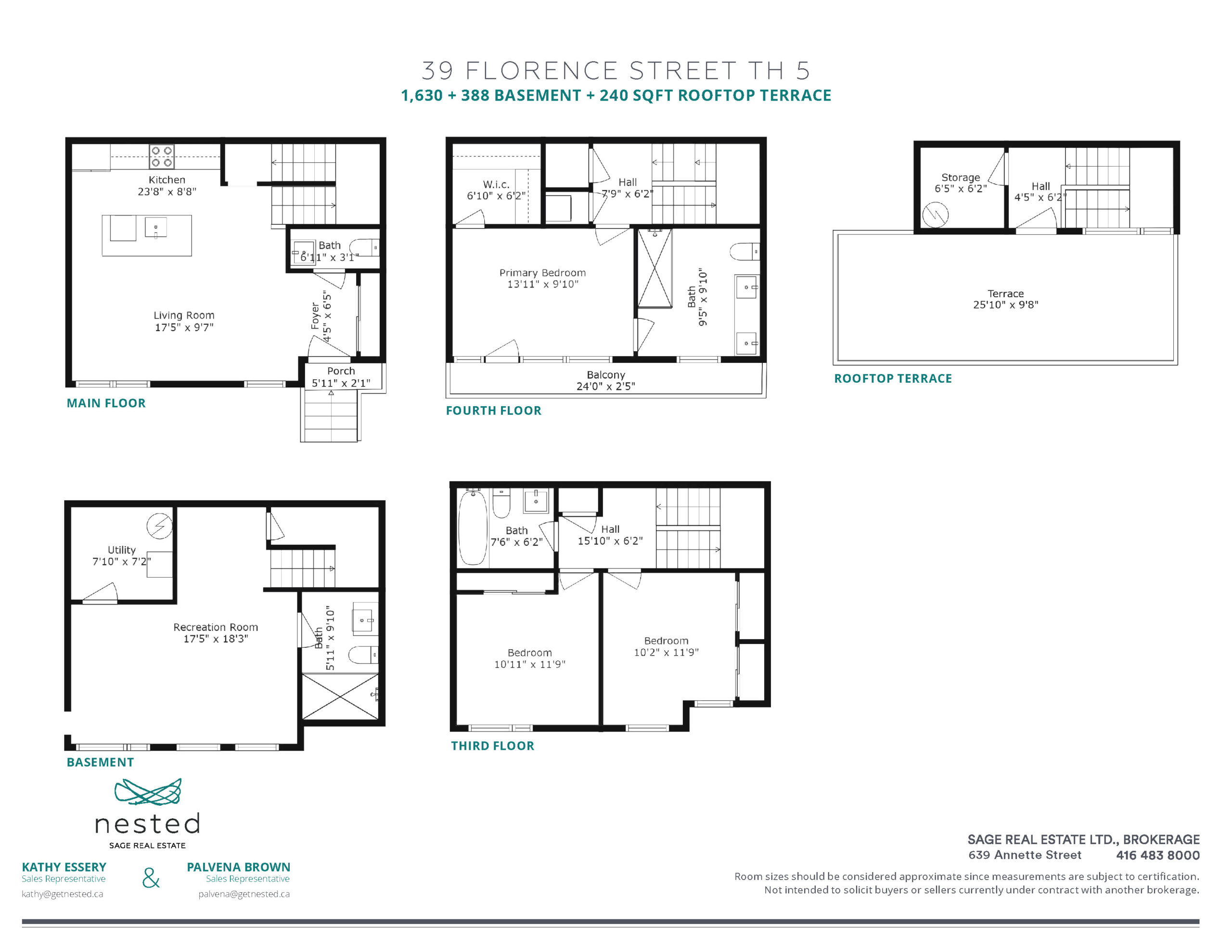 39 Florence Street Townhouse 5 Sage Real Estate Ltd. Brokerage